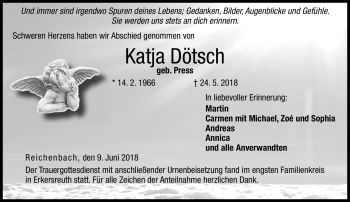 Traueranzeige von Katja Dötsch von Frankenpost