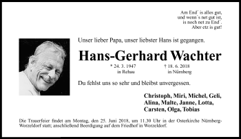 Traueranzeige von Hans Walter von Frankenpost
