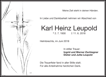 Traueranzeige von Karl Heinz Leupold von Frankenpost