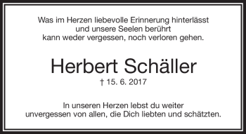 Traueranzeige von Herbert Schäller von Frankenpost