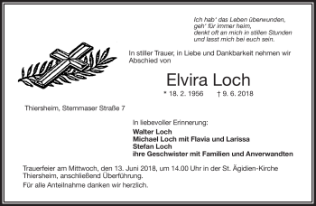 Traueranzeige von Elvira Loch von Frankenpost