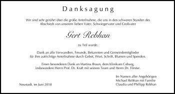 Traueranzeige von Gert Rebhan von Neue Presse Coburg