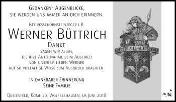 Traueranzeige von Werner Büttrich von Südthüringer Presse
