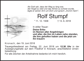 Traueranzeige von Rolf Stumpf von Neue Presse Coburg