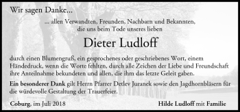 Traueranzeige von Dieter Ludloff von Neue Presse Coburg