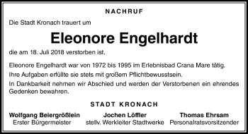 Traueranzeige von Eleonore Engelhardt von Neue Presse Coburg