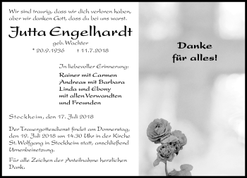 Traueranzeige von Jutta Engelhardt von Neue Presse Coburg