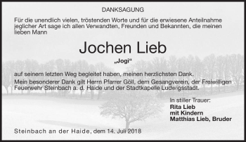 Traueranzeige von Jochen Lieb von Neue Presse Coburg
