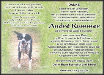 Traueranzeige von André Kummer von Südthüringer Presse