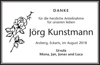 Traueranzeige von Jörg Kunstmann von Frankenpost