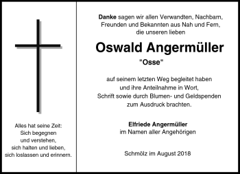 Traueranzeige von Oswald Angermüller von Neue Presse Coburg