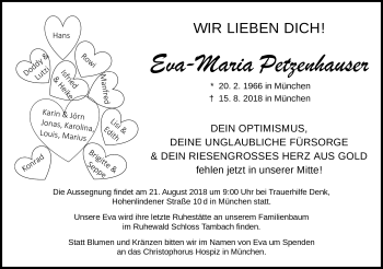 Traueranzeige von Eva-Maria Petzenhauser von Neue Presse Coburg