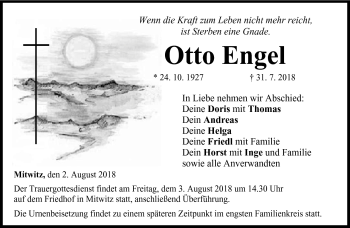 Traueranzeige von Otto Engel von Neue Presse Coburg