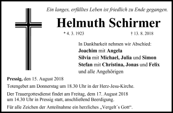 Traueranzeige von Helmuth Schirmer von Neue Presse Coburg