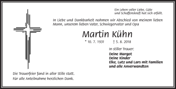 Traueranzeige von Martin Kühn von Frankenpost