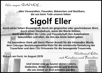Traueranzeige von Sigolf Eller von Neue Presse Coburg