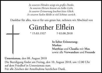 Traueranzeige von Günther Elflein von Neue Presse Coburg