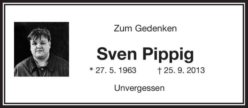  Traueranzeige für Sven Pippig vom 25.09.2018 aus Frankenpost