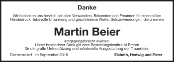 Traueranzeige von Martin Beier von Neue Presse Coburg