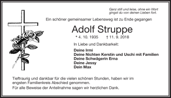 Traueranzeige von Adolf Struppe von Frankenpost