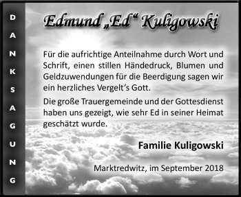 Traueranzeige von Edmund Kuligowski von Frankenpost