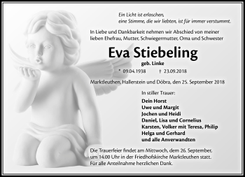 Traueranzeige von Eva Stiebeling von Frankenpost