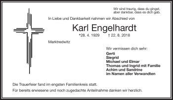 Traueranzeige von Karl Engelhardt von Frankenpost
