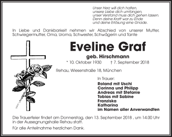 Traueranzeige von Eveline Graf von Frankenpost