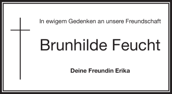 Traueranzeige von Brunhilde Feucht von Frankenpost