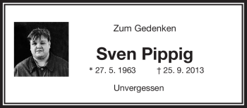 Traueranzeige von Sven Pippig von Frankenpost