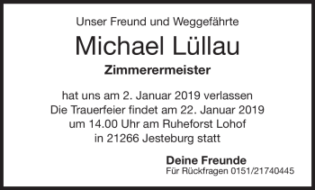 Traueranzeige von Michael Lüllau von Neue Presse Coburg