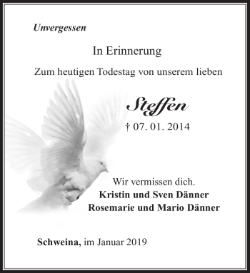 Traueranzeige von Steffen KA von Südthüringer Presse