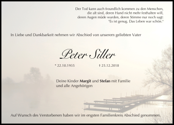 Traueranzeige von Siller Peter von Neue Presse Coburg