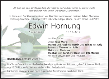 Traueranzeige von Edwin Hornung von Neue Presse Coburg