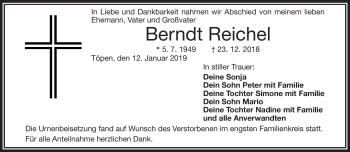 Traueranzeige von Berndt Reichel von Frankenpost