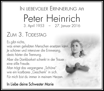 Traueranzeige von Peter Heinrich von Neue Presse Coburg