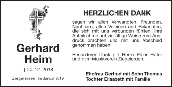 Traueranzeige von Gerhard Heim von Neue Presse Coburg