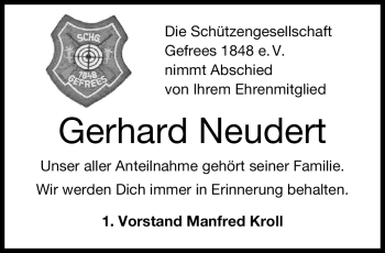 Traueranzeige von Gerhard Neudert von Frankenpost