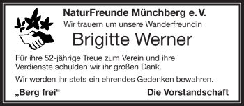 Traueranzeige von Brigitte Werner von Frankenpost