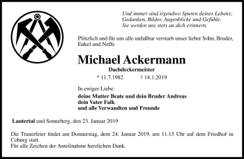 Traueranzeige von Michael Ackermann von Neue Presse Coburg