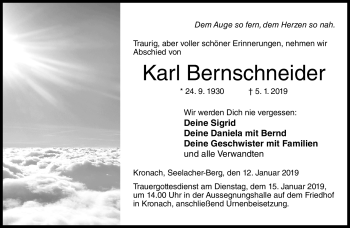 Traueranzeige von Karl Bernschneider von Neue Presse Coburg