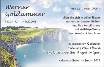 Traueranzeige von Werner Goldamer von Südthüringer Presse