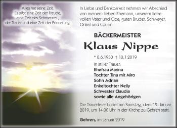 Traueranzeige von Klaus Nippe von Südthüringer Presse