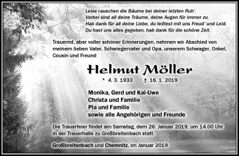 Traueranzeige von Helmut Möller von Südthüringer Presse