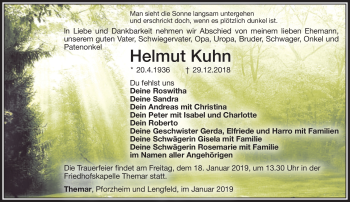 Traueranzeige von Helmut Kuhn von Südthüringer Presse