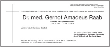 Traueranzeige von Gernot Amadeus Raab von Frankenpost