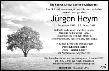 Traueranzeige von Jürgen Heym von Südthüringer Presse