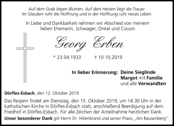 Traueranzeige von Georg Erben von Neue Presse Coburg