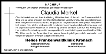 Traueranzeige von Claudia Lindner von Neue Presse Coburg