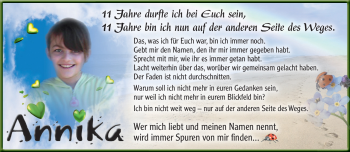 Traueranzeige von Annika  von Neue Presse Coburg